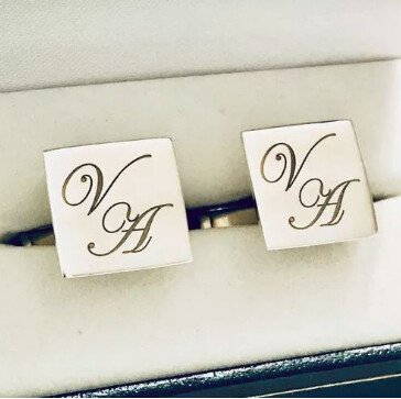 Mancuernillas Personalizadas en Plata Facundo, Forma: Cuadrada